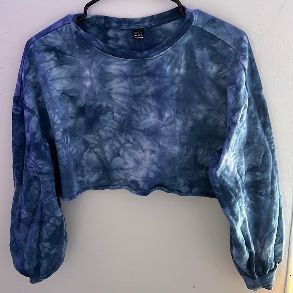 Tie Dye Drop Shoulder Crop Tee